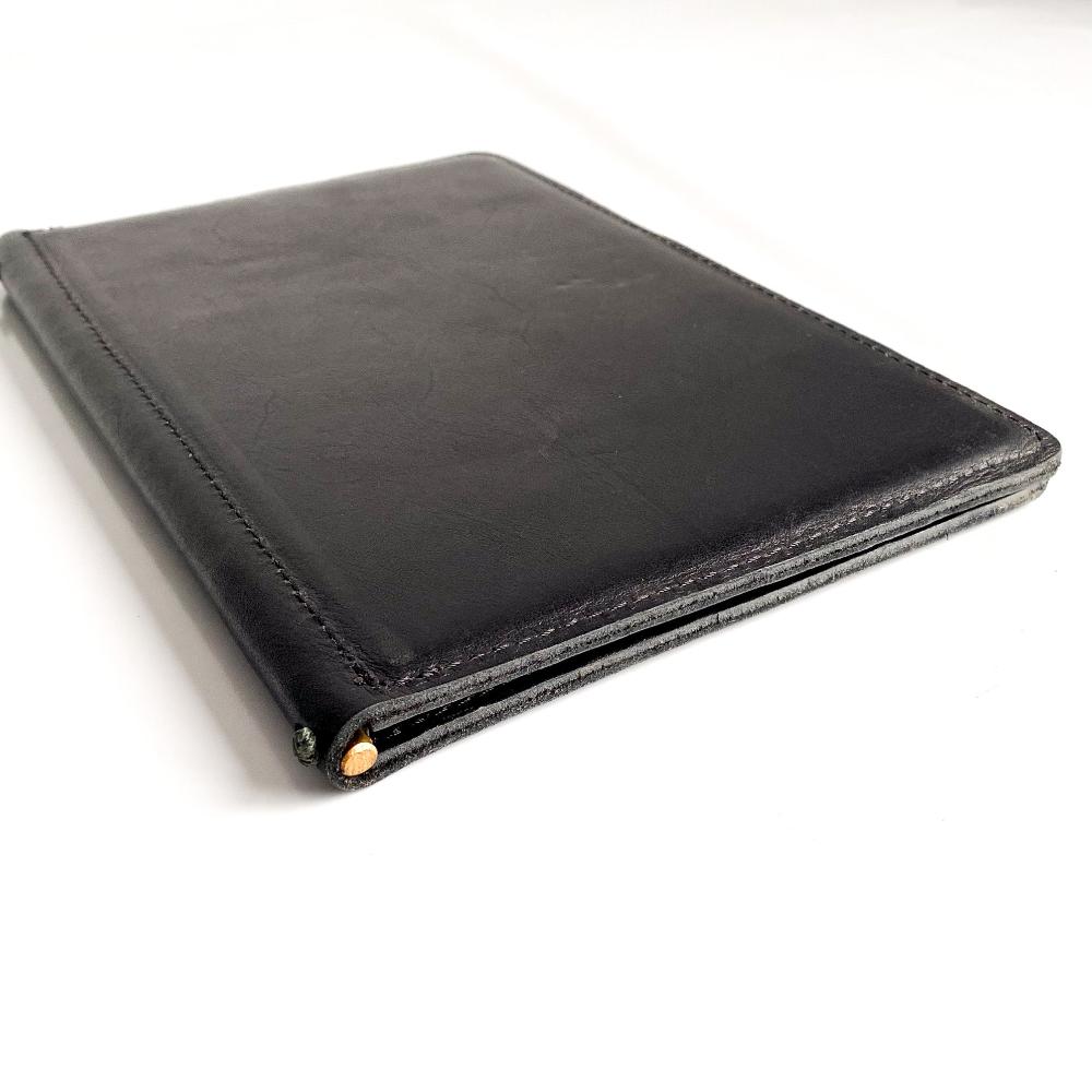 A5 Leather and brass menu cover