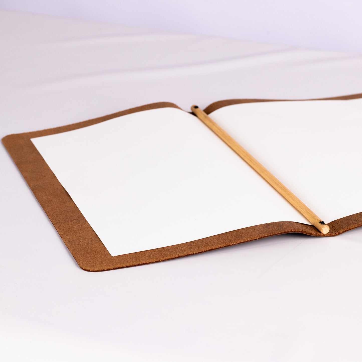 A5 Leather menu cover with Wooden rod
