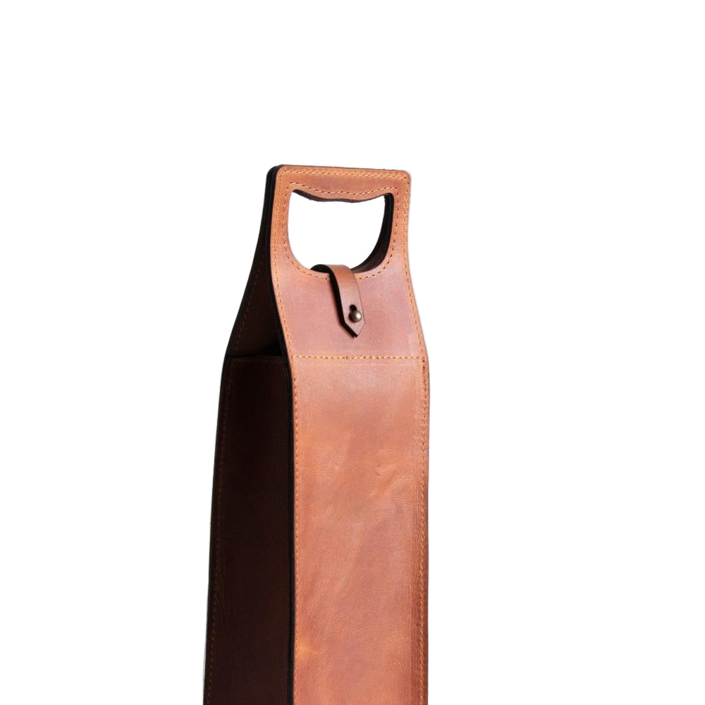 Leather wine carrier  - Single bottle