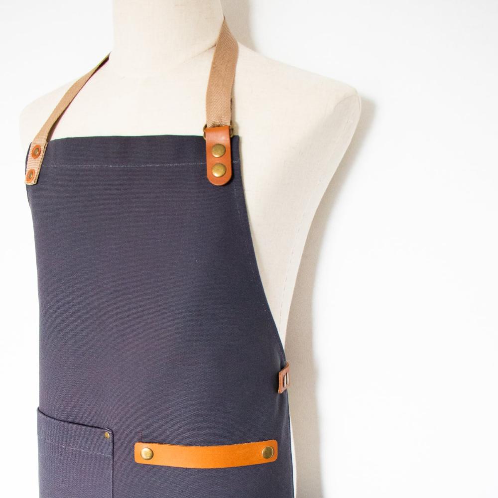 Canvas and Leather Apron - Charcoal