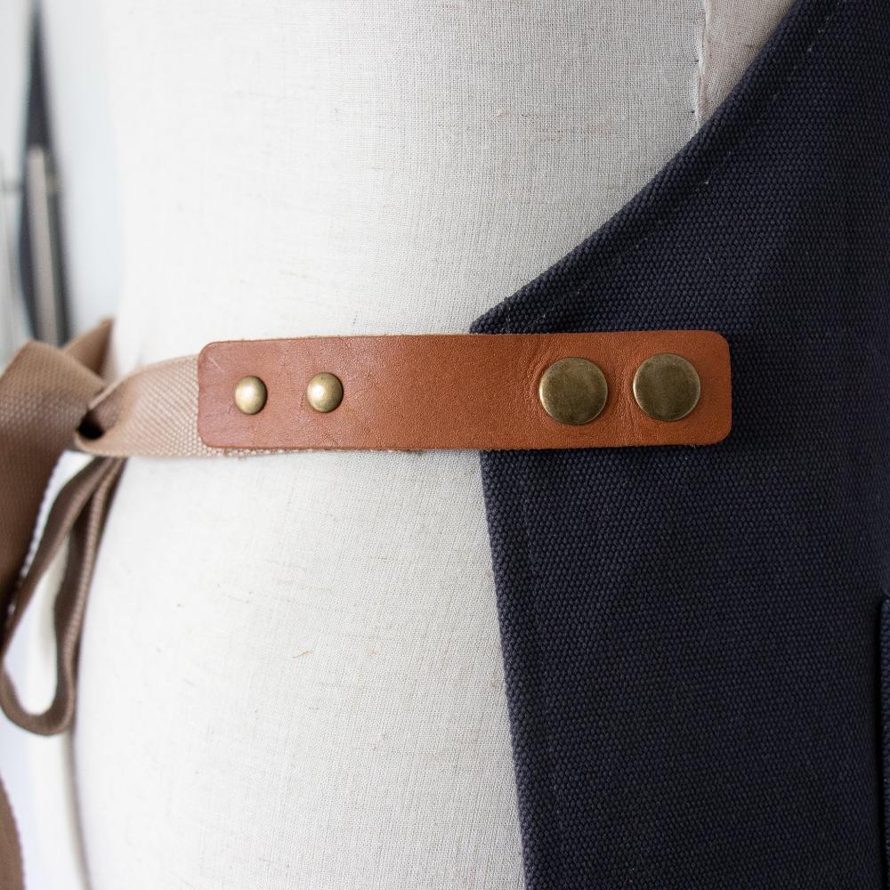 Canvas and Leather Apron - Charcoal