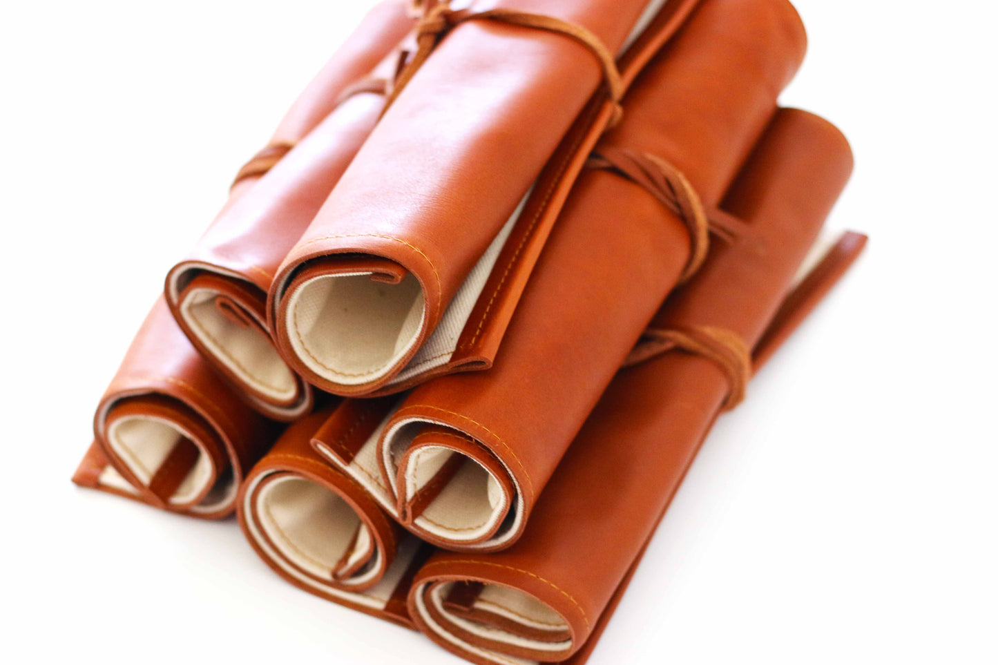 Leather cutlery holder