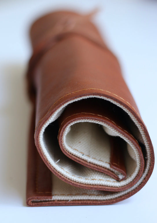 Leather cutlery holder