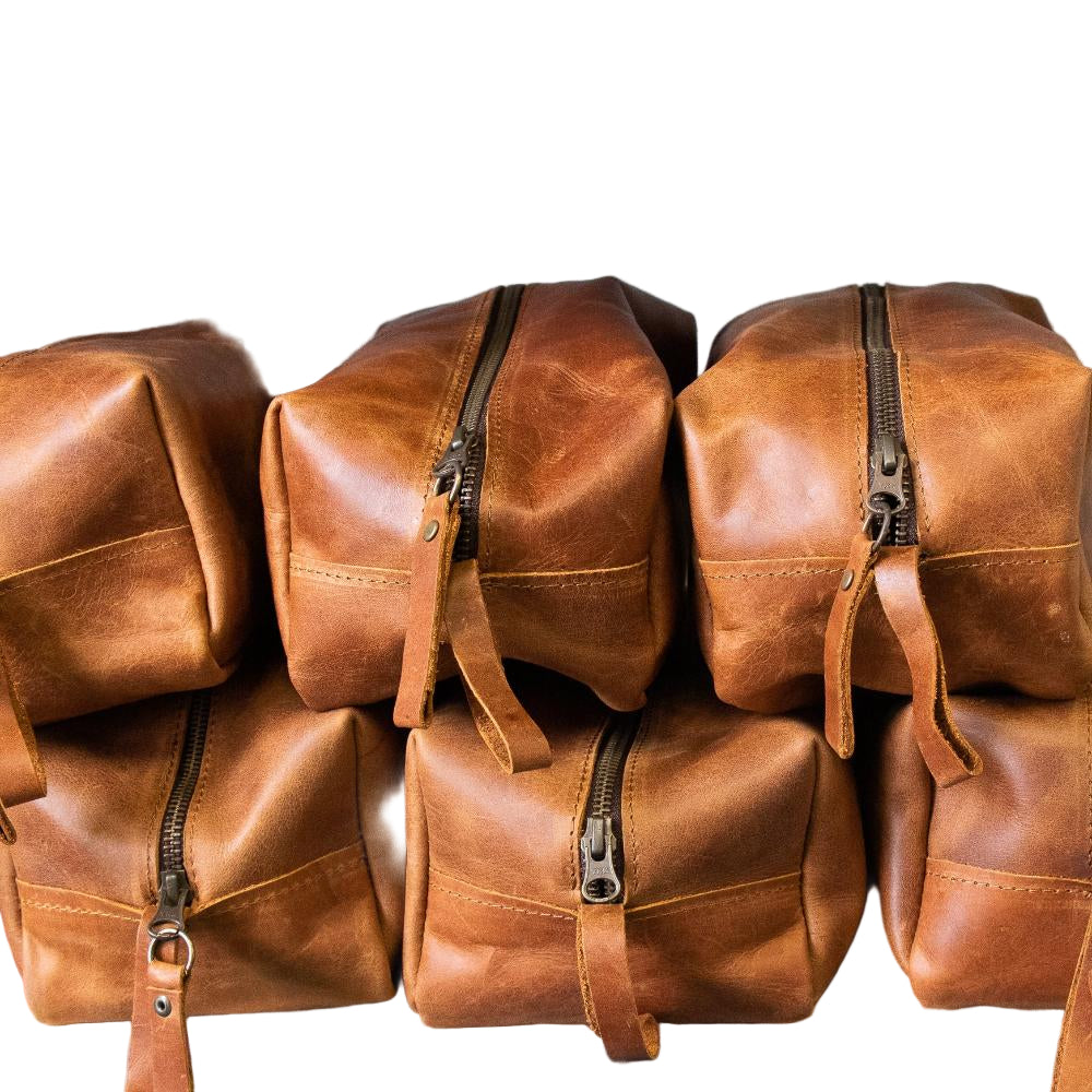 Leather toiletry bags