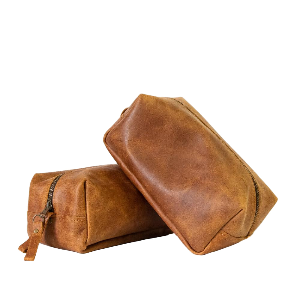 Leather toiletry bags