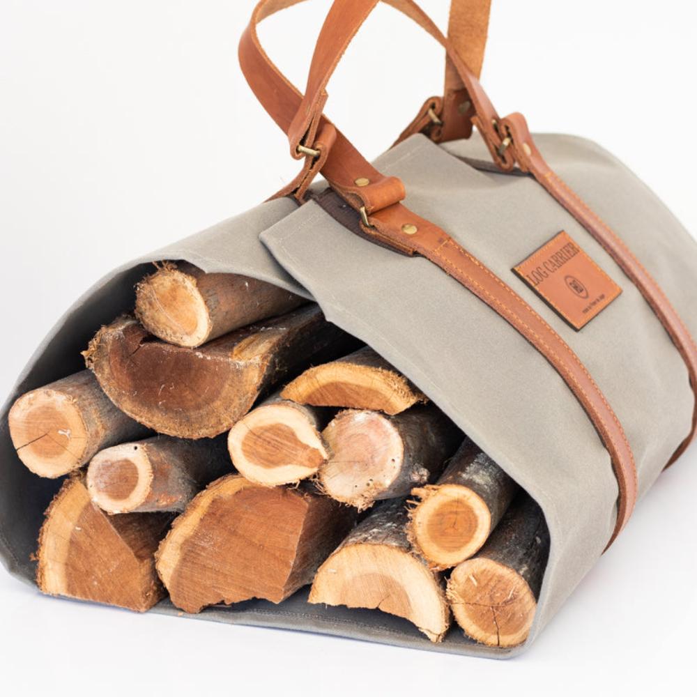 Log Carrier - Wax Coated Grey