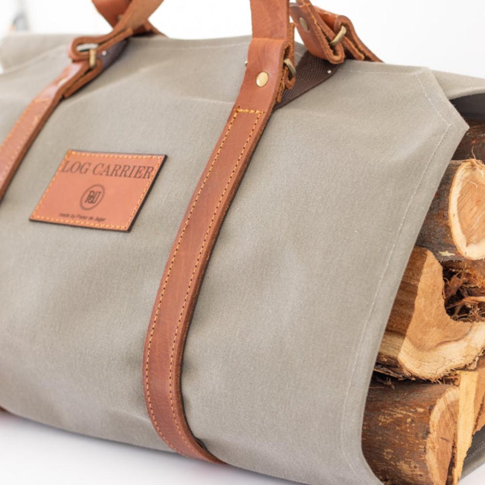 Log Carrier - Wax Coated Grey
