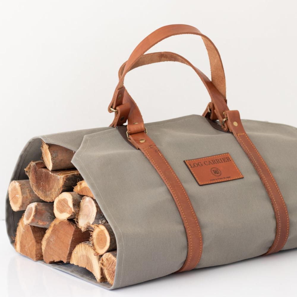 Log Carrier - Wax Coated Grey
