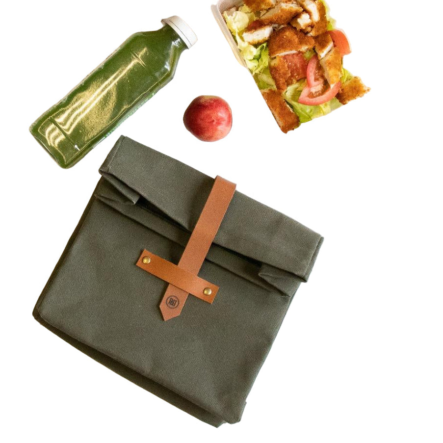 Canvas and Leather Lunch bag