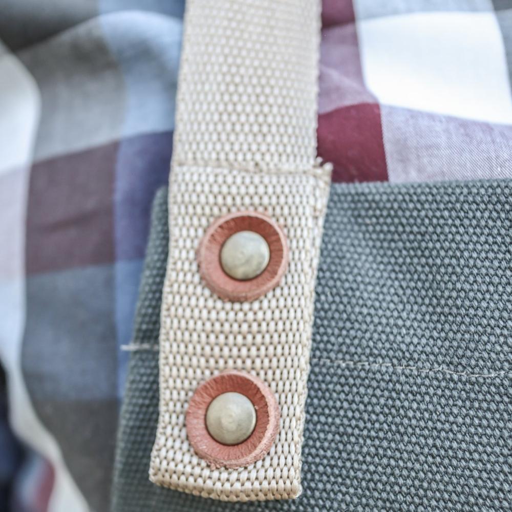 Canvas and Leather Apron - Grey