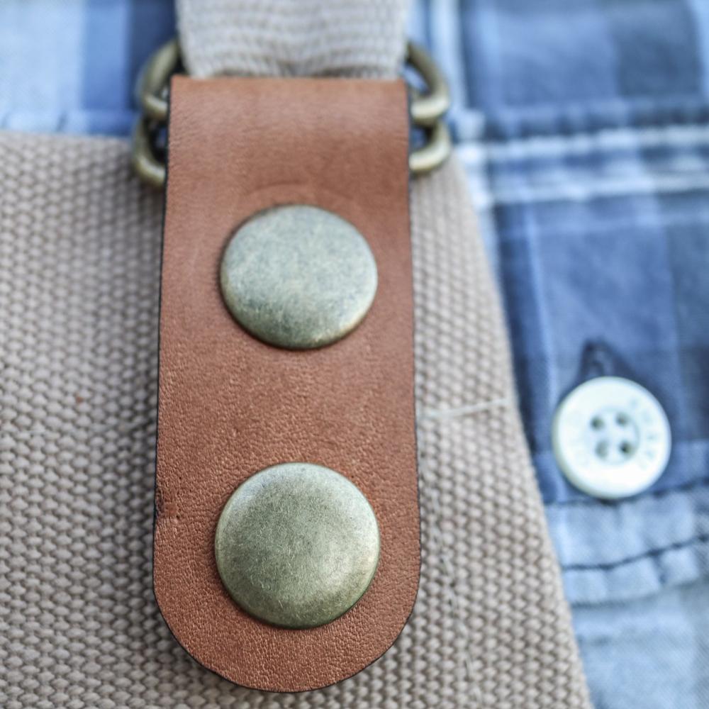 Canvas and Leather Apron - Beige