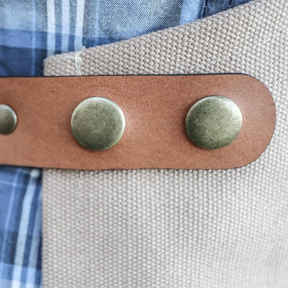 Canvas and Leather Apron - Beige