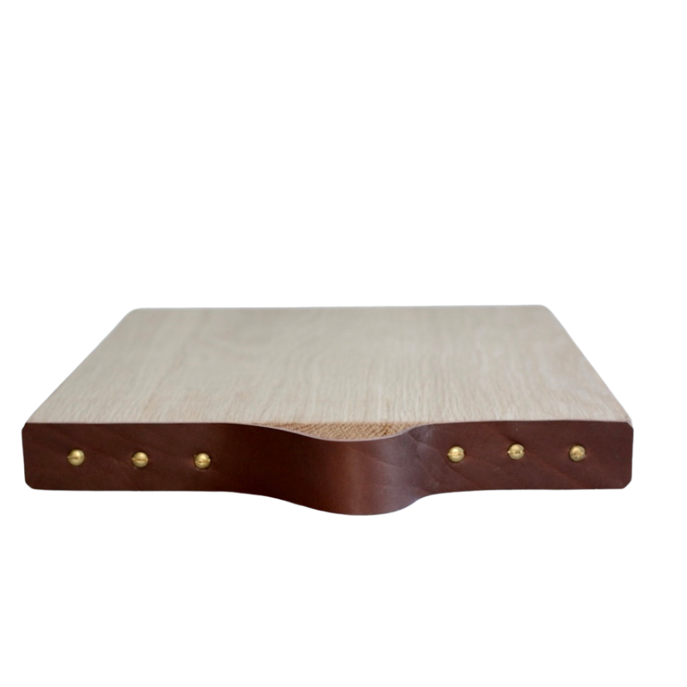 Cutting Board- Oak and Leather