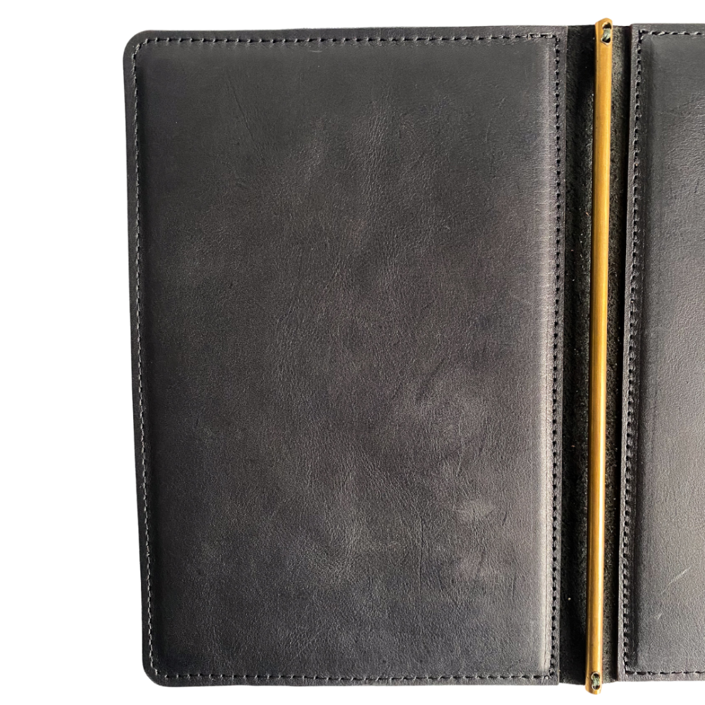 Leather and Brass Menu Cover