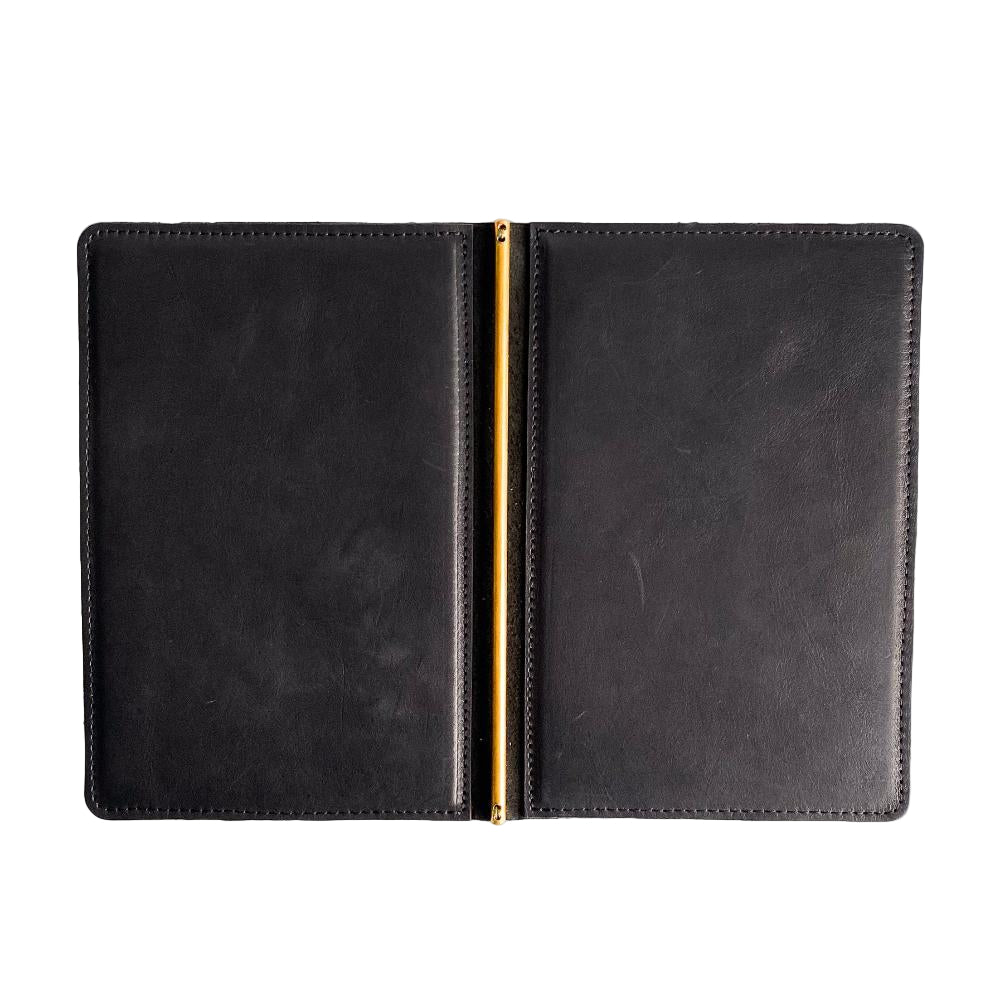 Leather and Brass Menu Cover