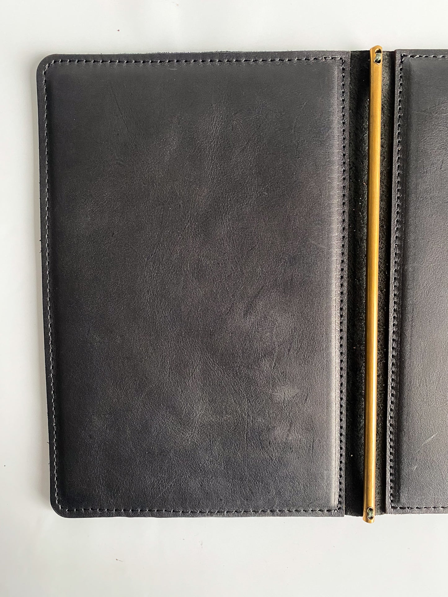 A5 Leather and brass menu cover