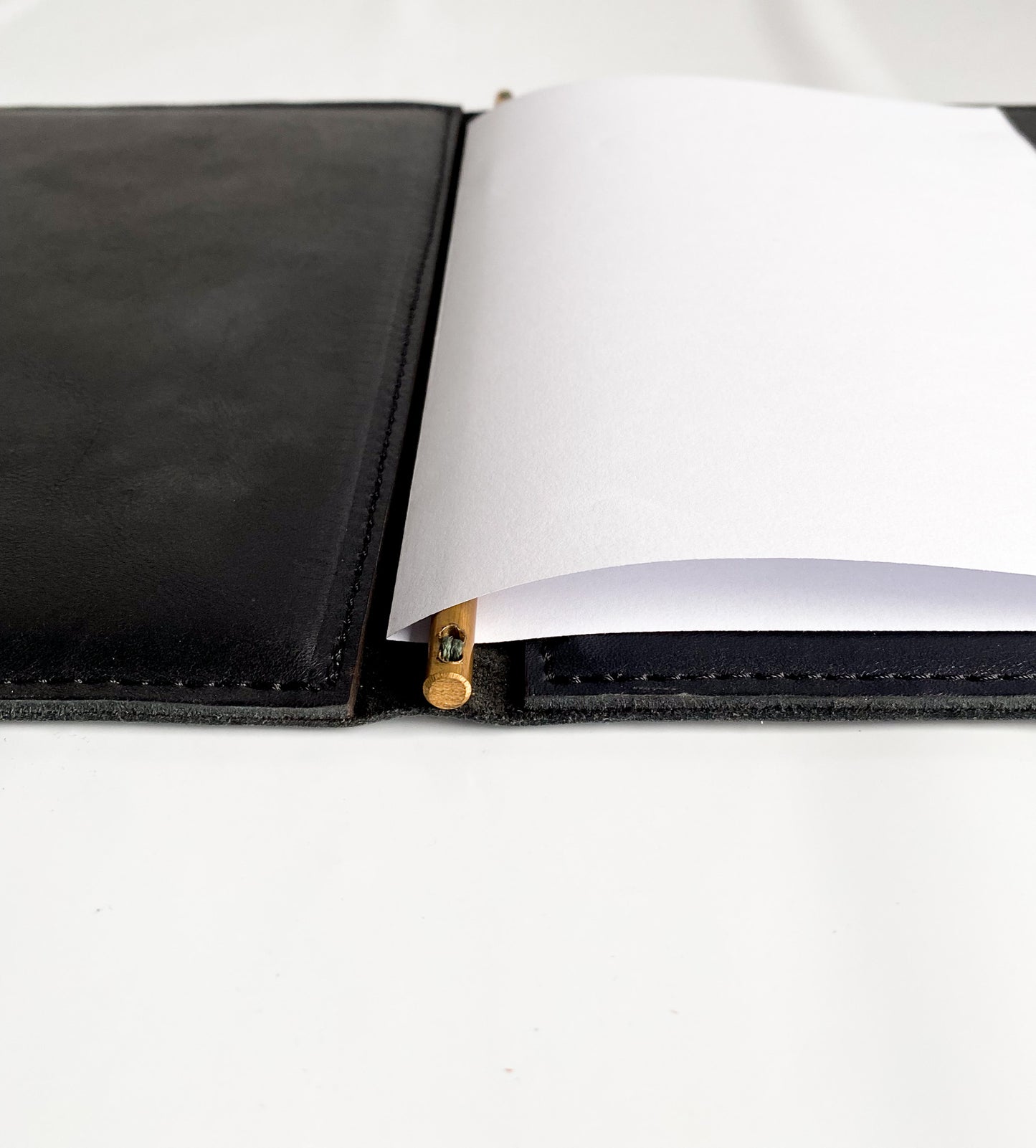 A5 Leather and brass menu cover