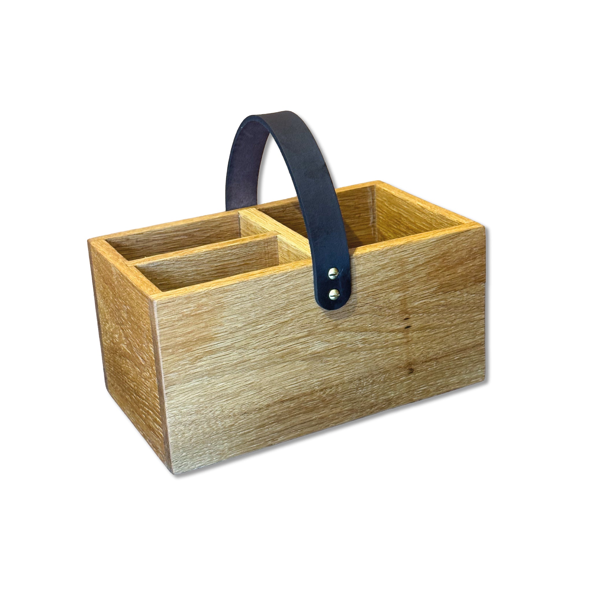 Oak Cutlery / Condiment caddy