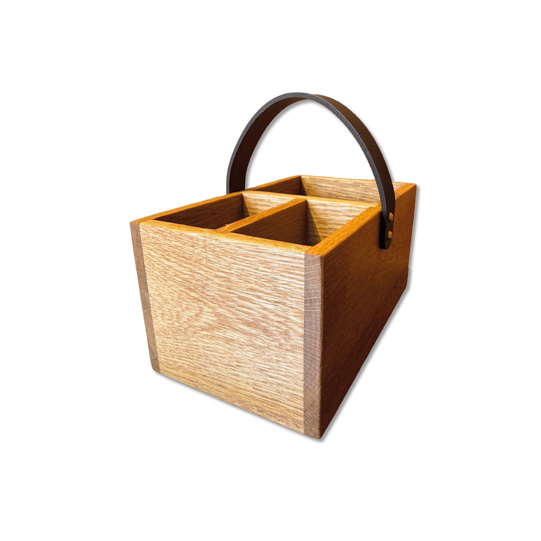 Oak Cutlery / Condiment caddy