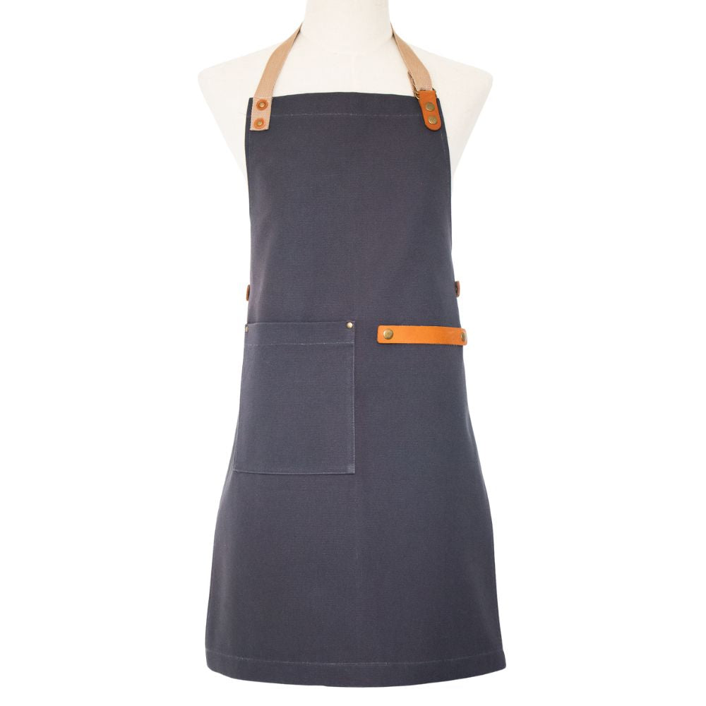 Canvas and Leather Apron - Charcoal