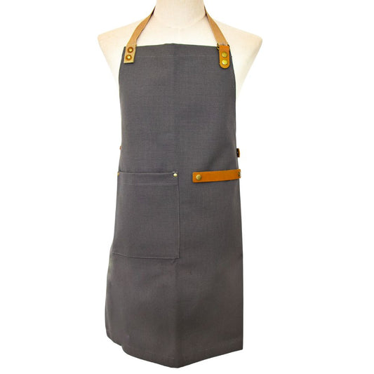 Canvas and Leather Apron - Grey