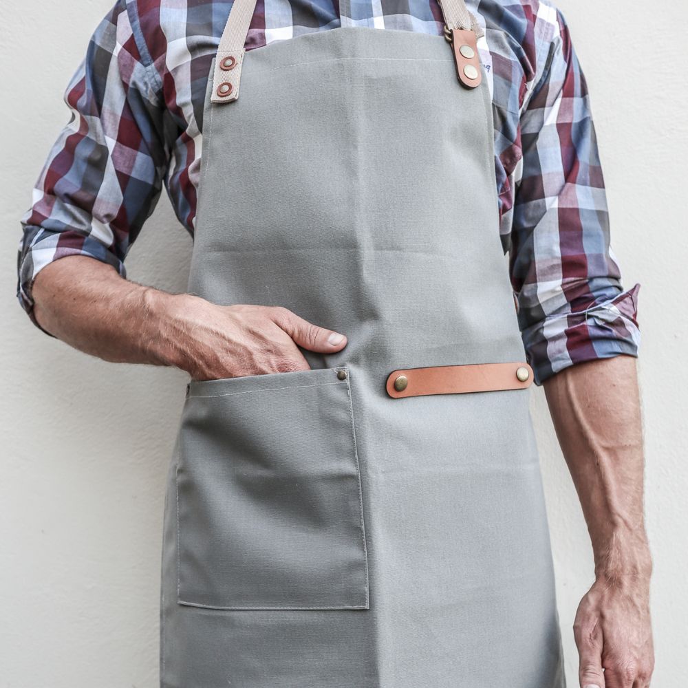 Canvas and leather Apron- Wax coated