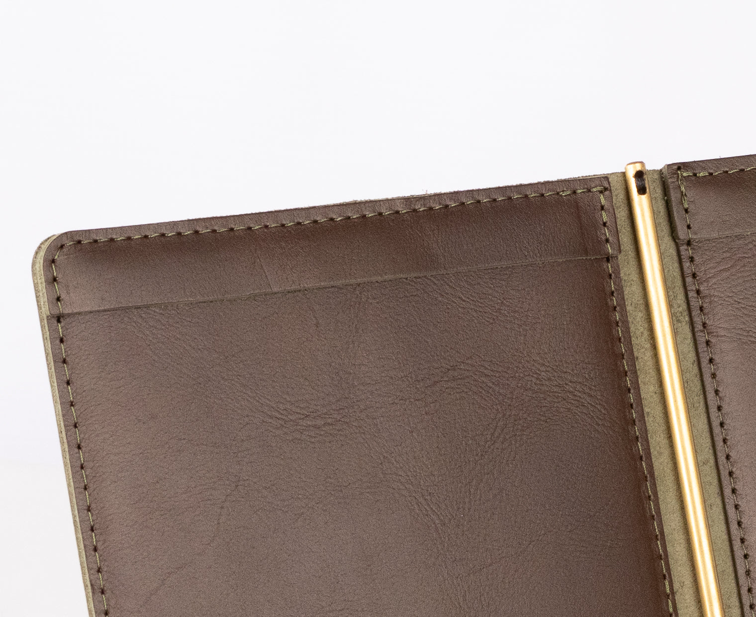 Leather Menu cover - One pager folder with Brass rod centre