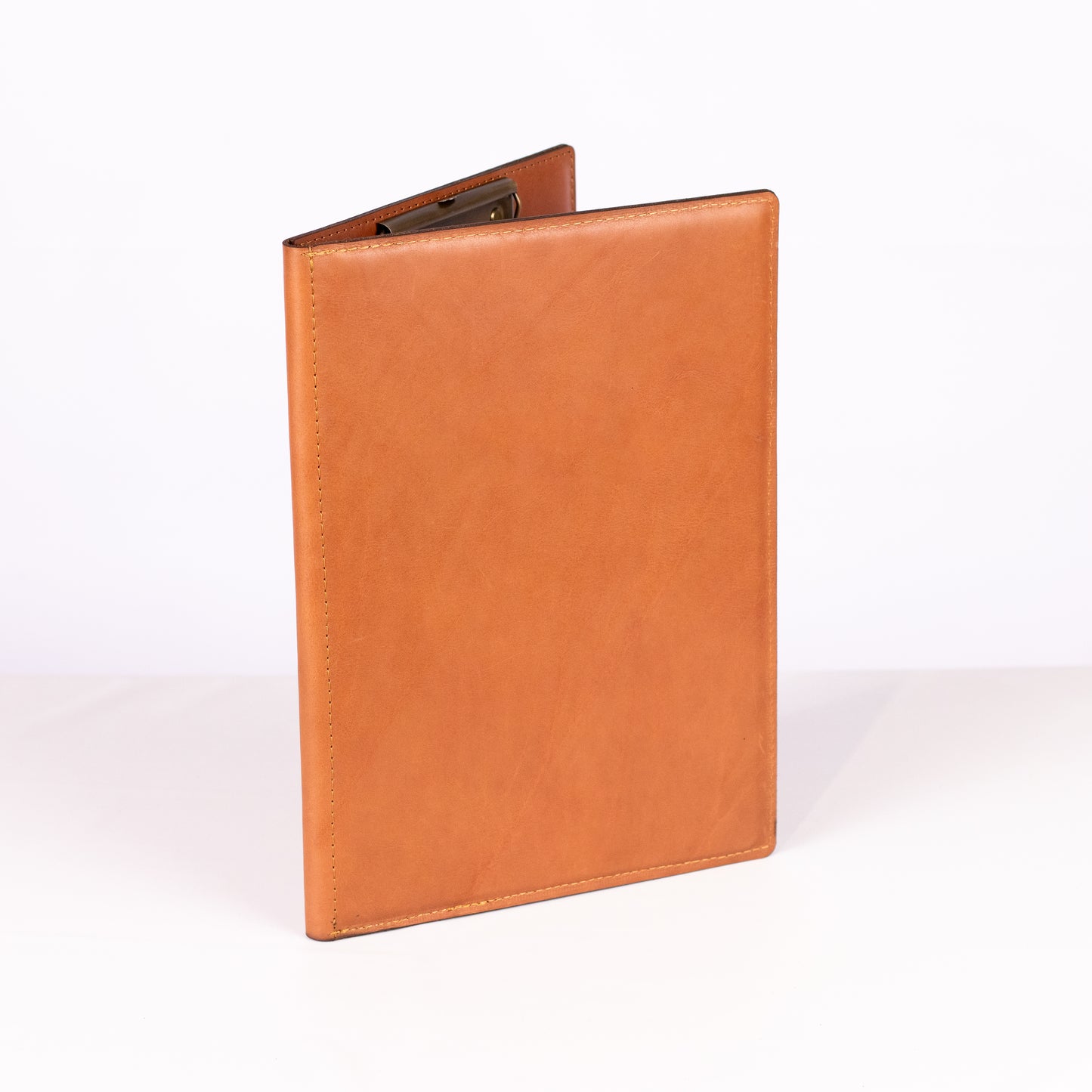 A4 Leather information folder - With page clip and leather pockets
