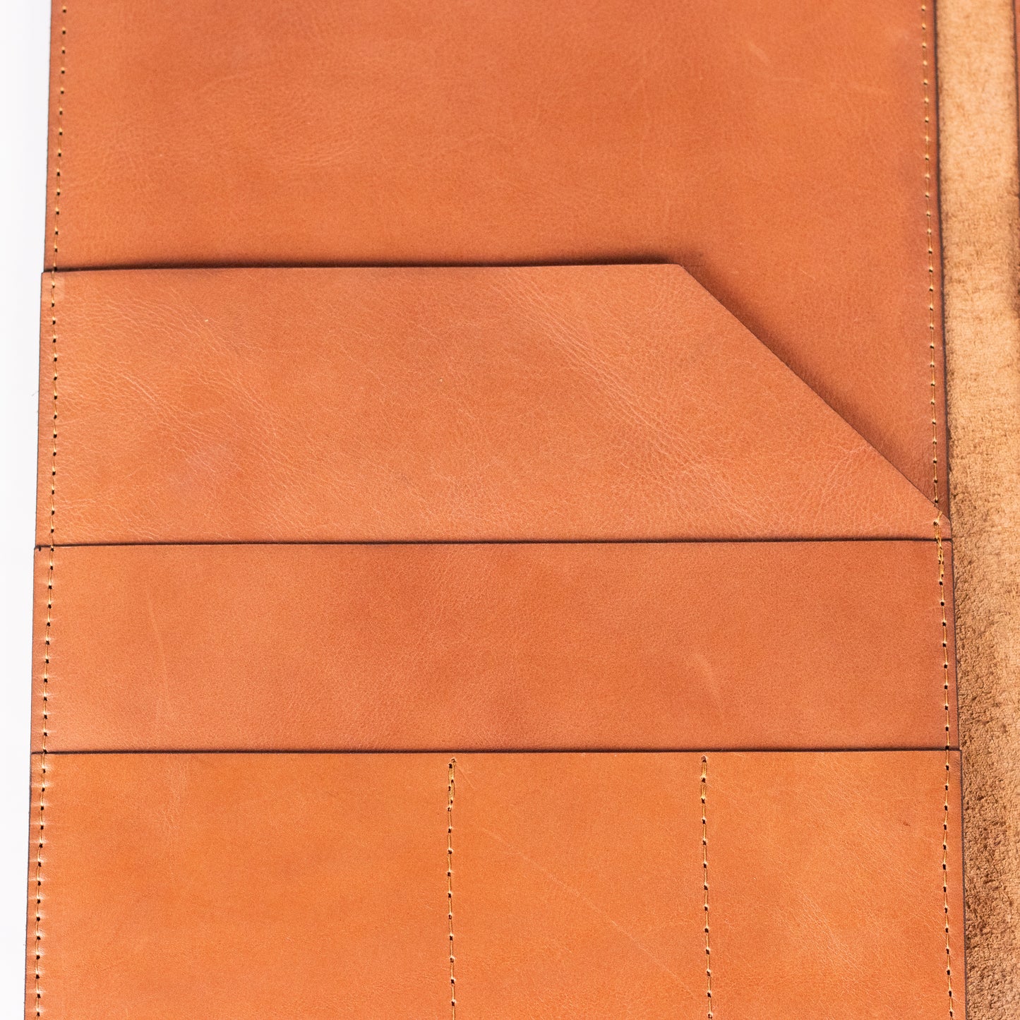 A4 Leather information folder - With page clip and leather pockets