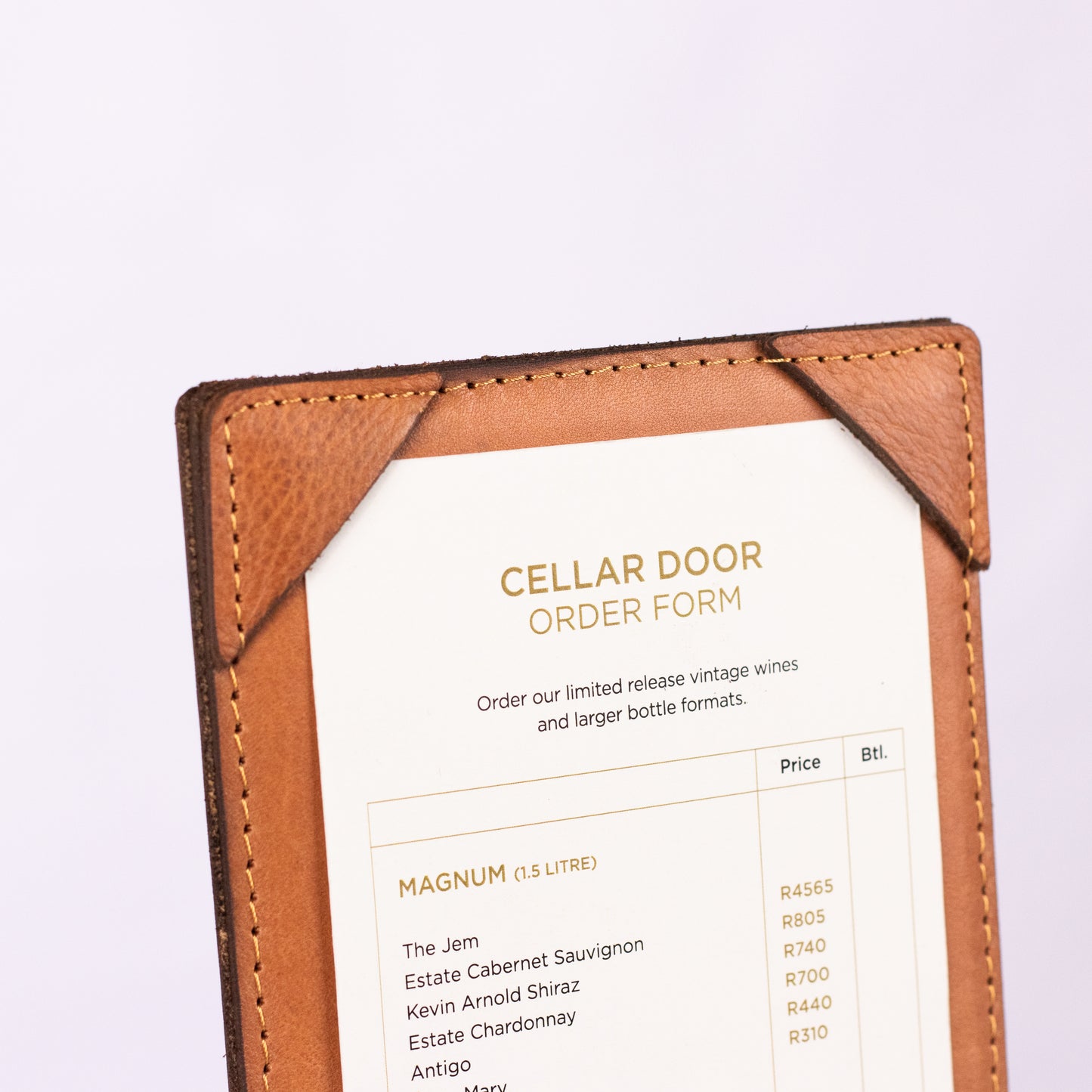 A4 Leather menu cover - Slim line_One pager