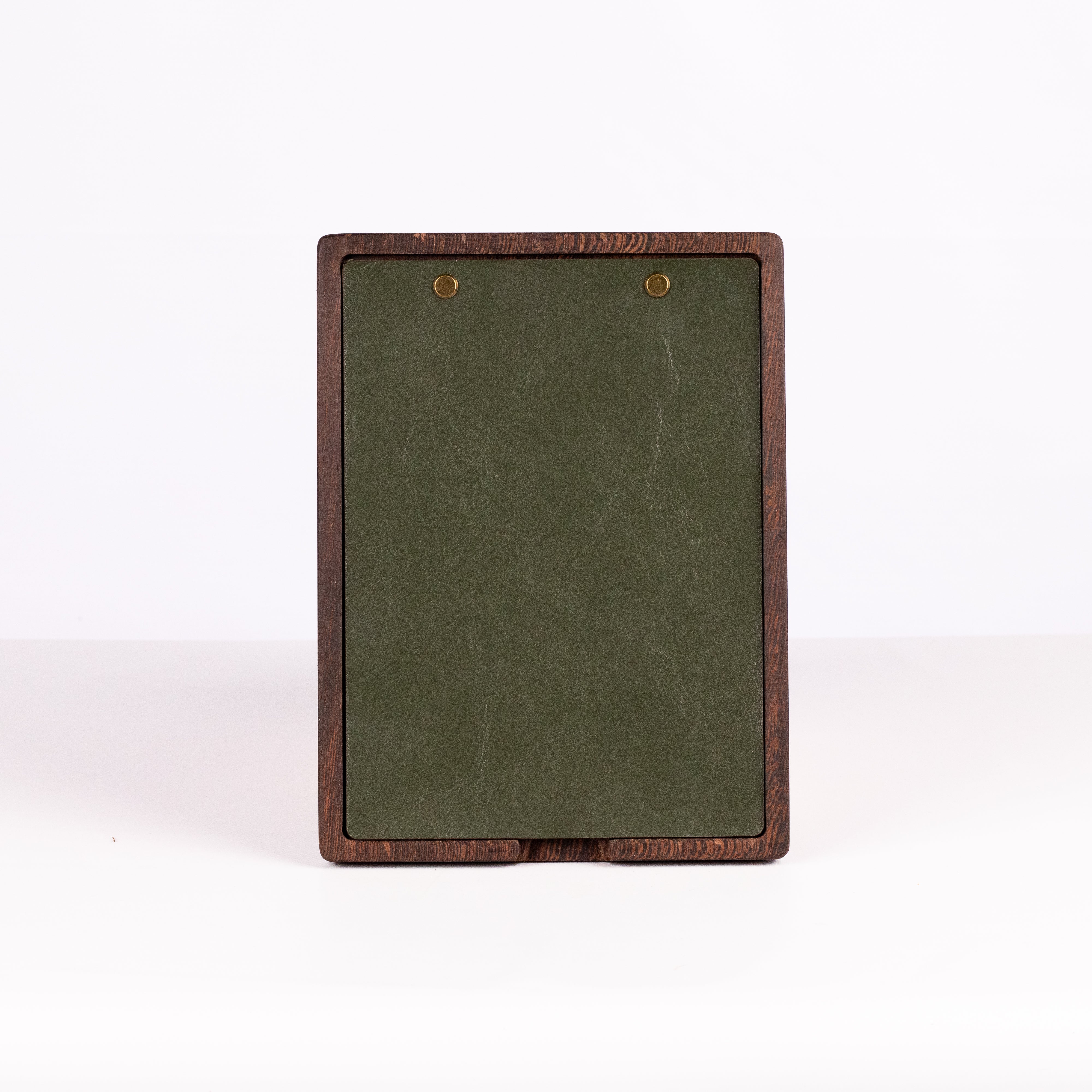 A5 Wood & Leather menu - Dark wood