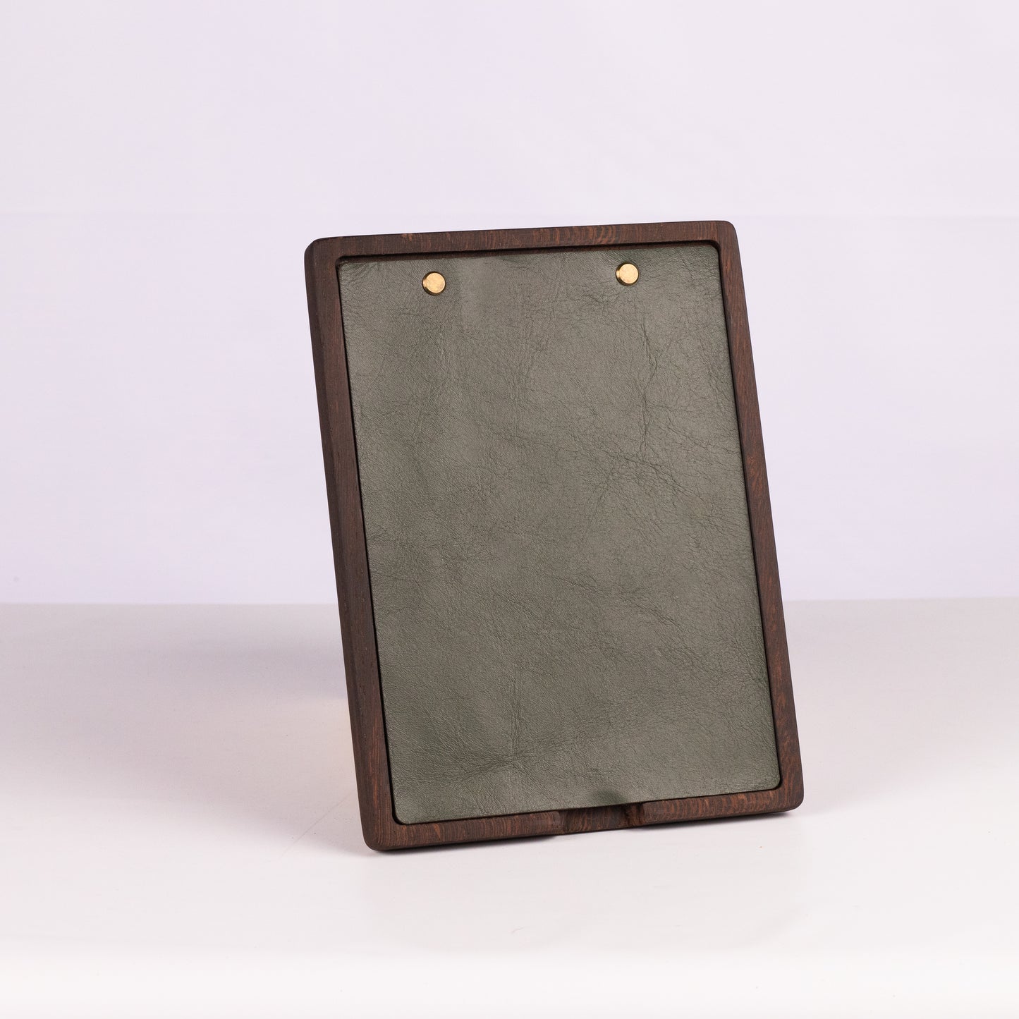 A5 Wood & Leather menu - Dark wood