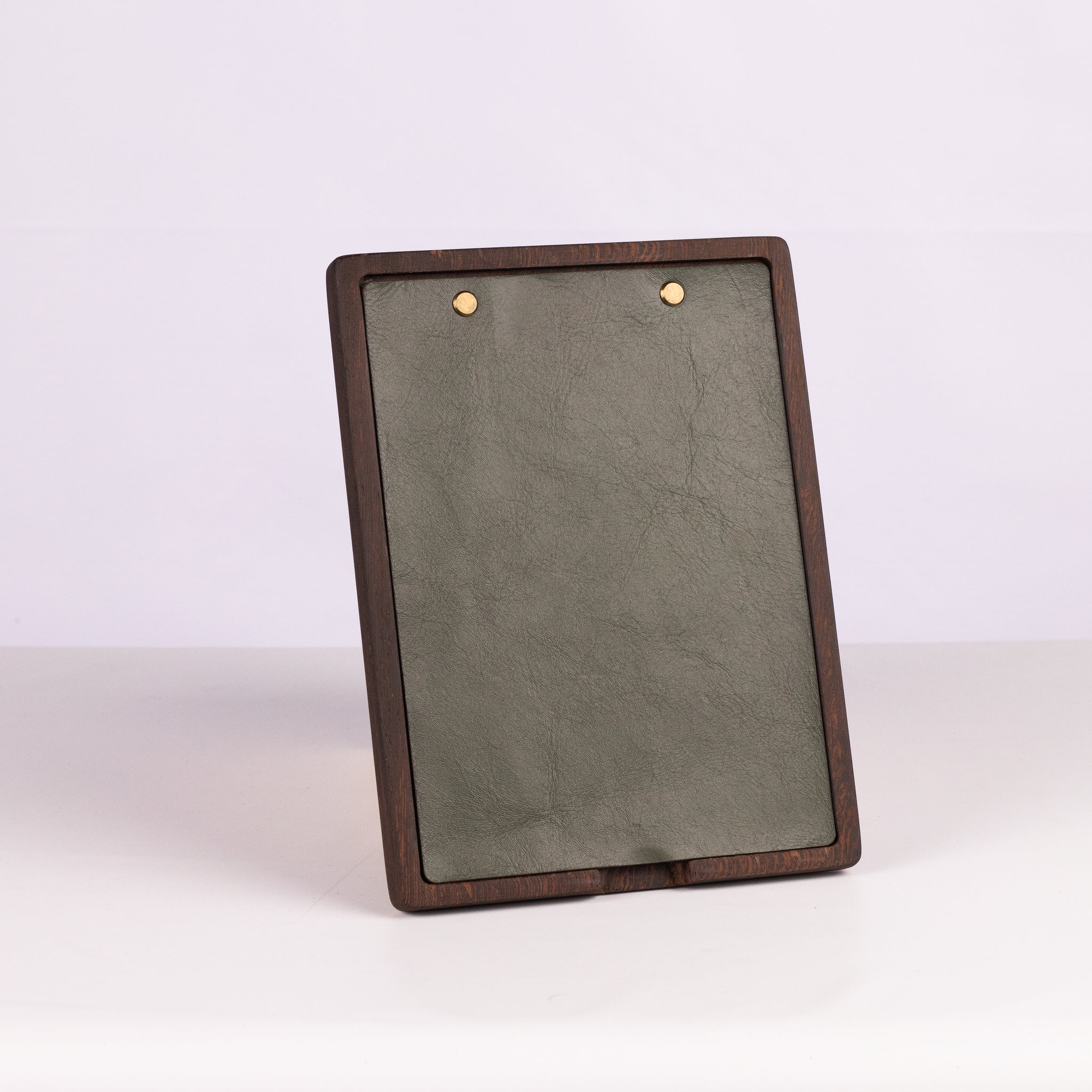 A5 Wood & Leather menu - Dark wood