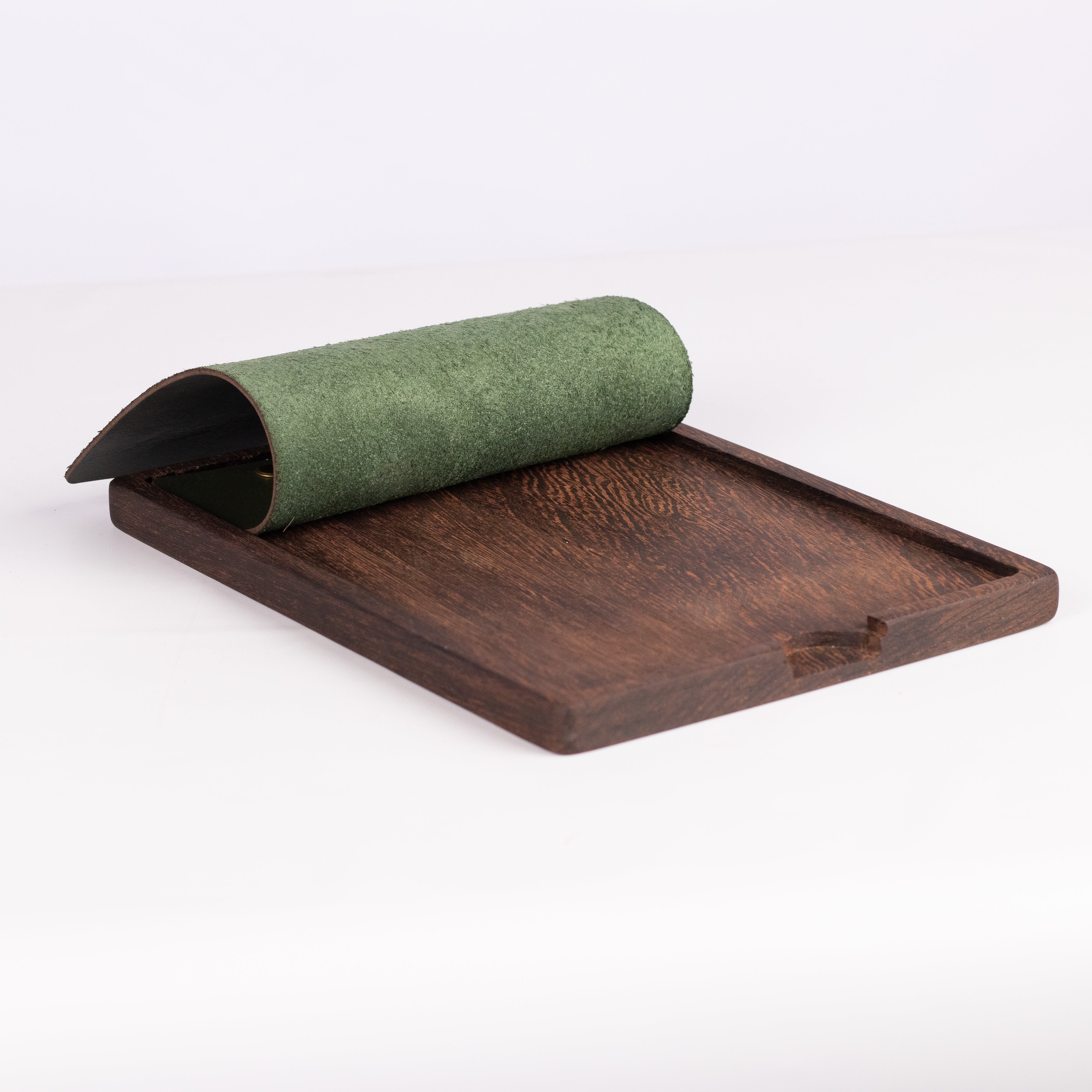 A5 Wood & Leather menu - Dark wood