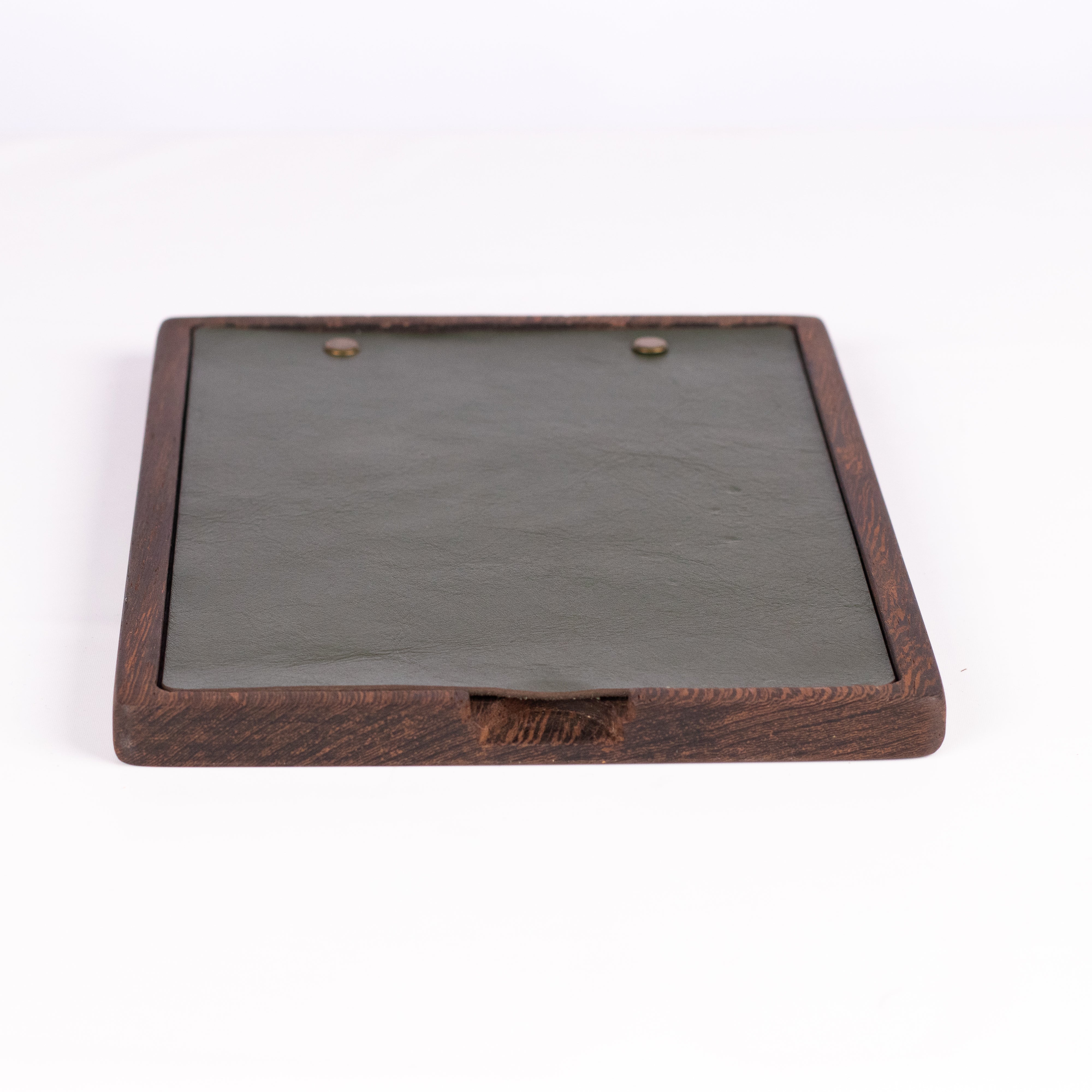 A5 Wood & Leather menu - Dark wood