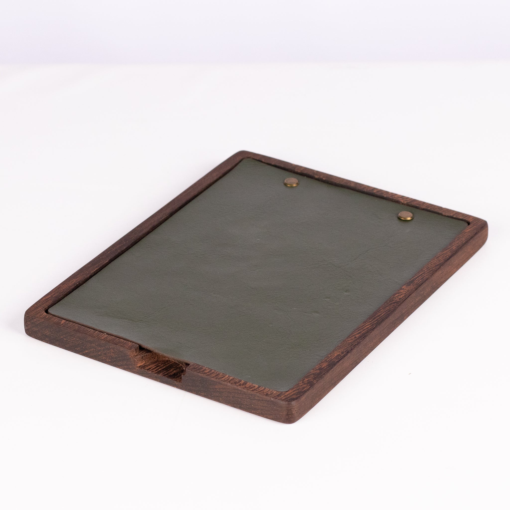 A5 Wood & Leather menu - Dark wood