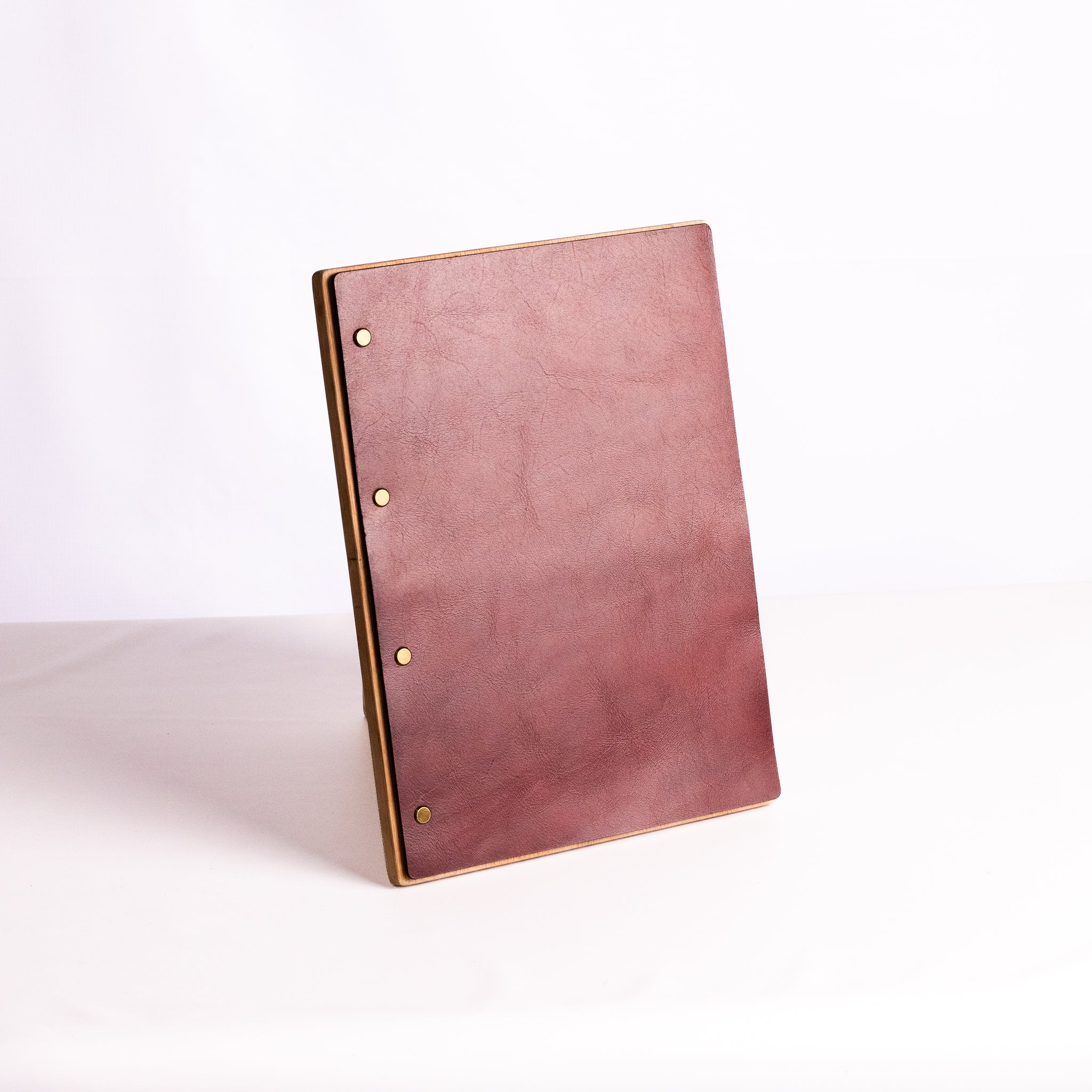 Wood & leather menu cover - A4
