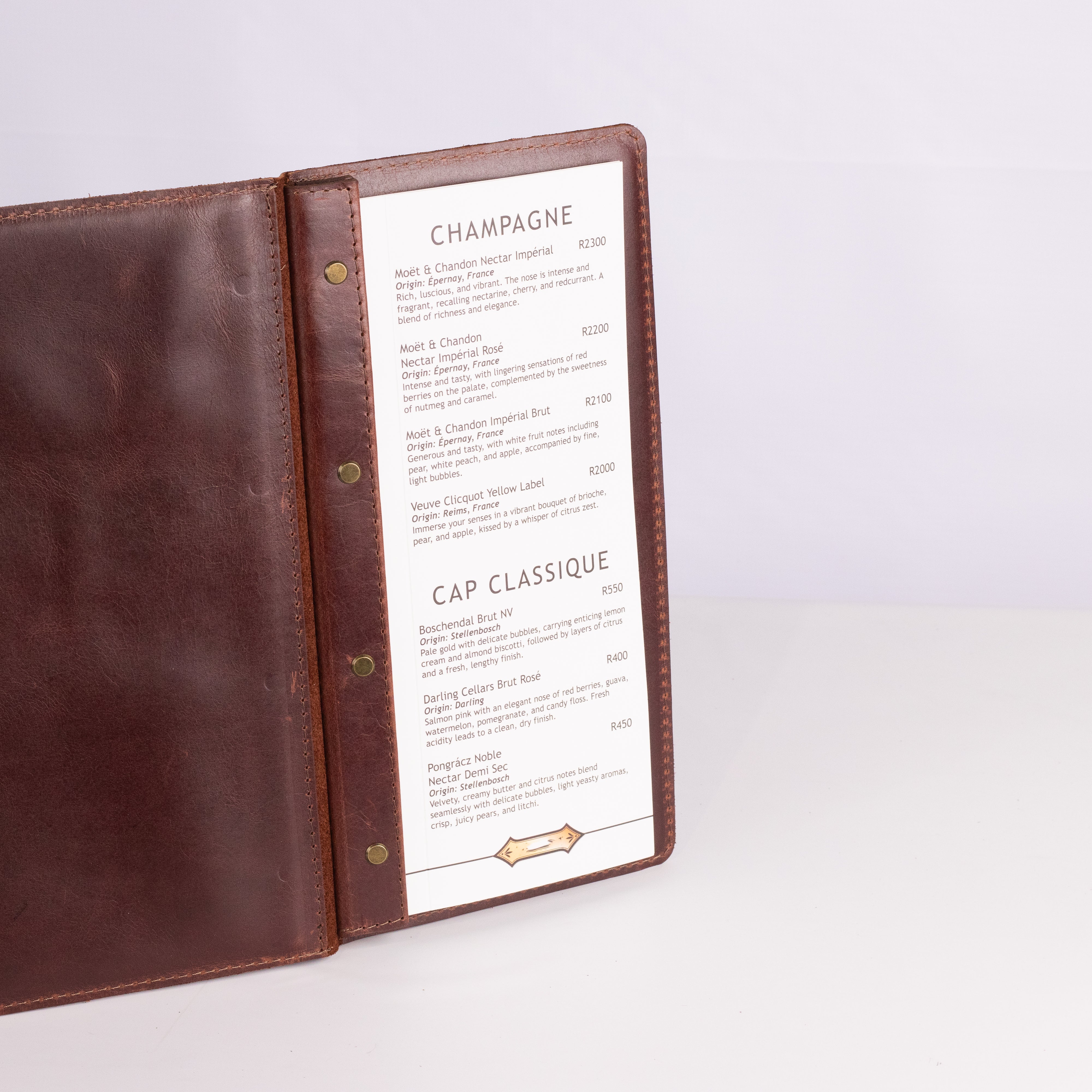 Leather Menu cover - A4 DL size