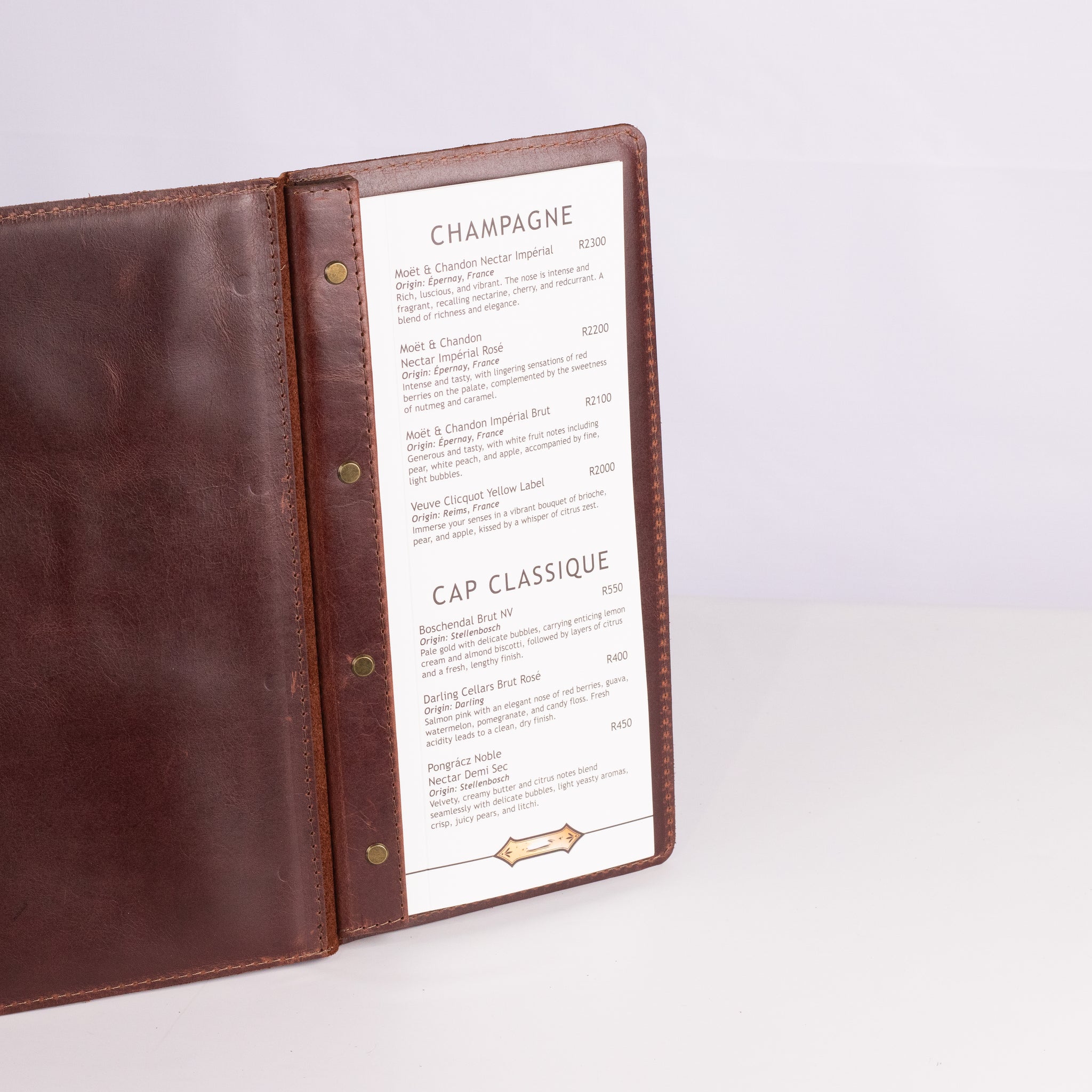 Leather Menu cover - A4 DL size