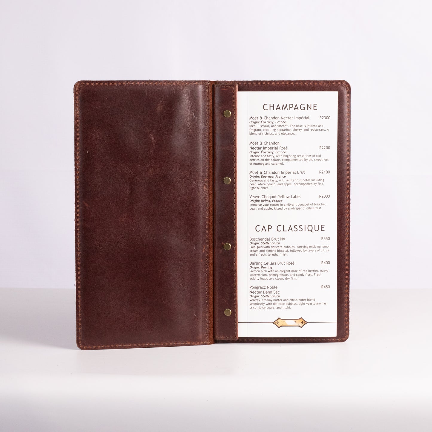 Leather Menu cover - A4 DL size