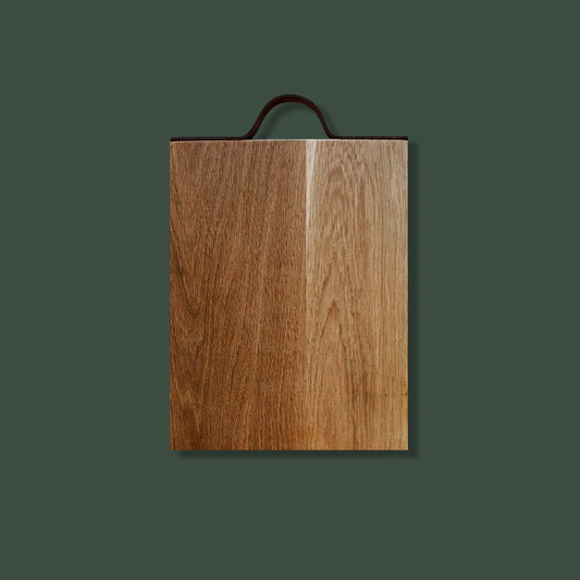 Cutting board- Oak and leather