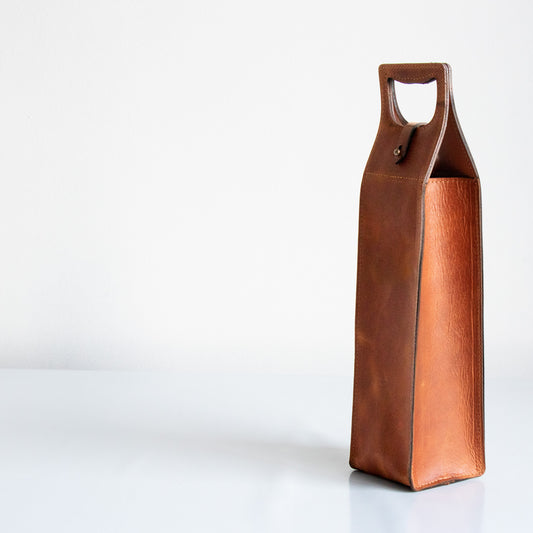 Leather wine carrier  - Single bottle