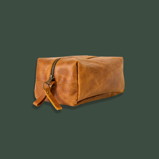 Leather toiletry bags