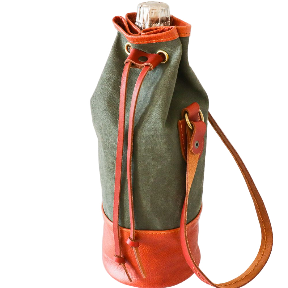 Single Bottle Wine bag - Olive Green