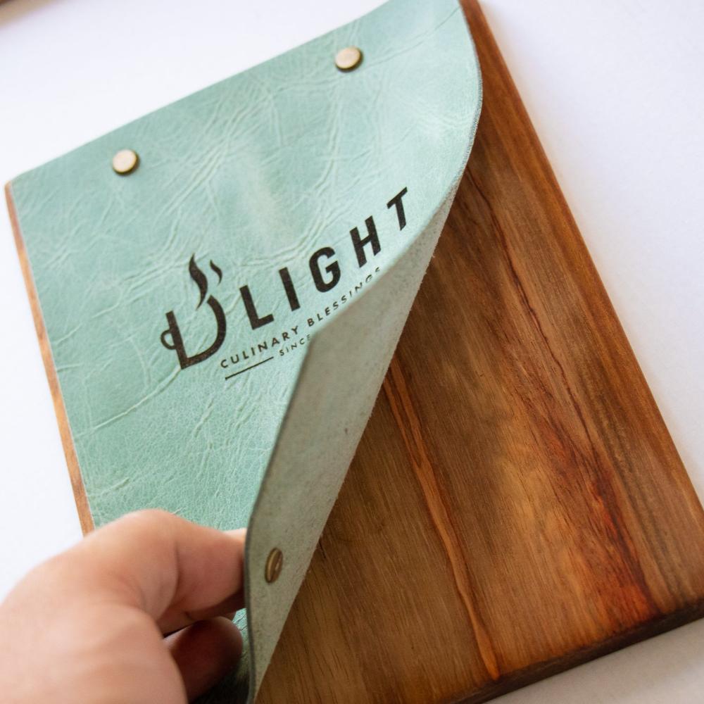 Wood & Leather Menu - Oak