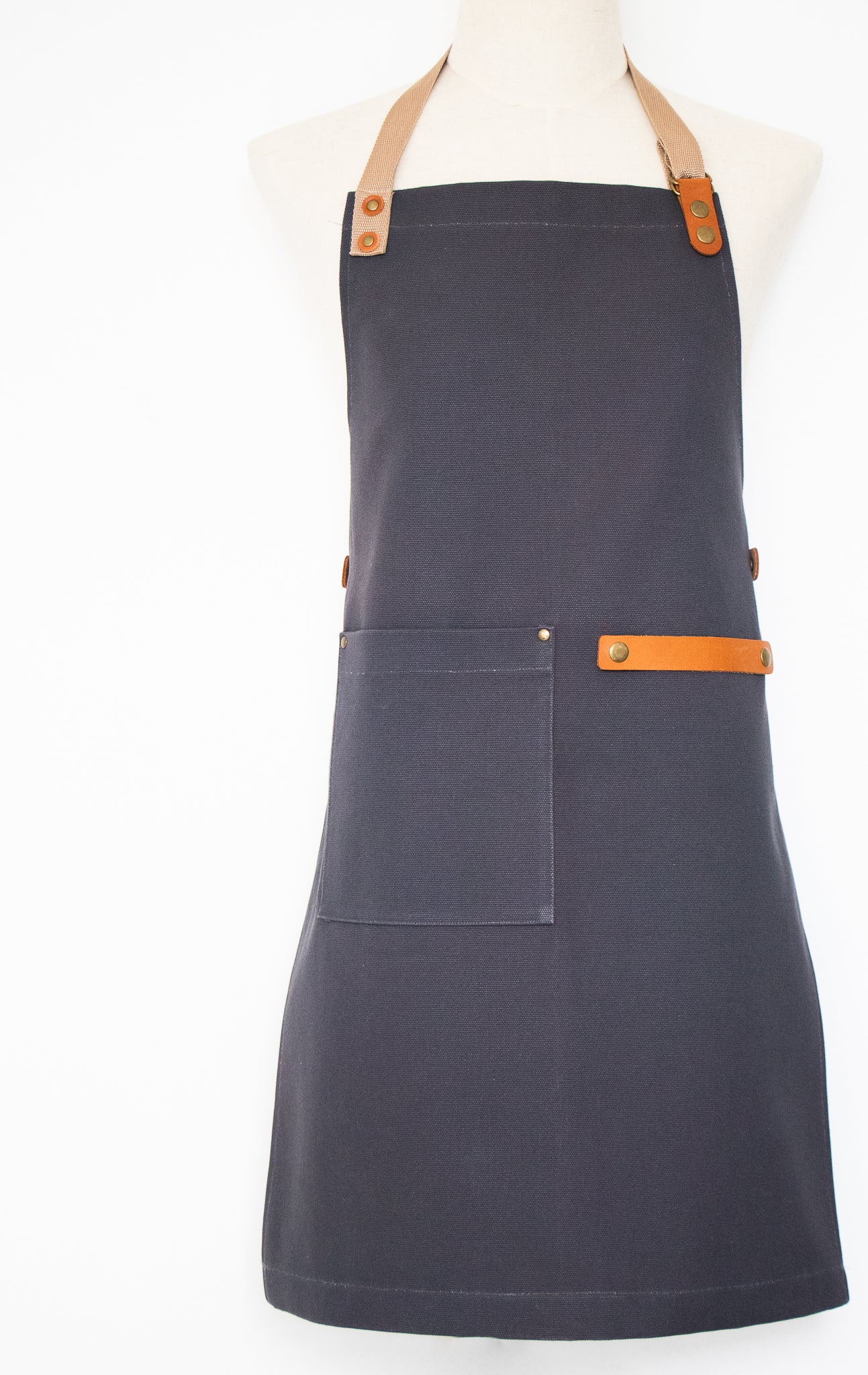 Canvas and Leather Apron - Charcoal