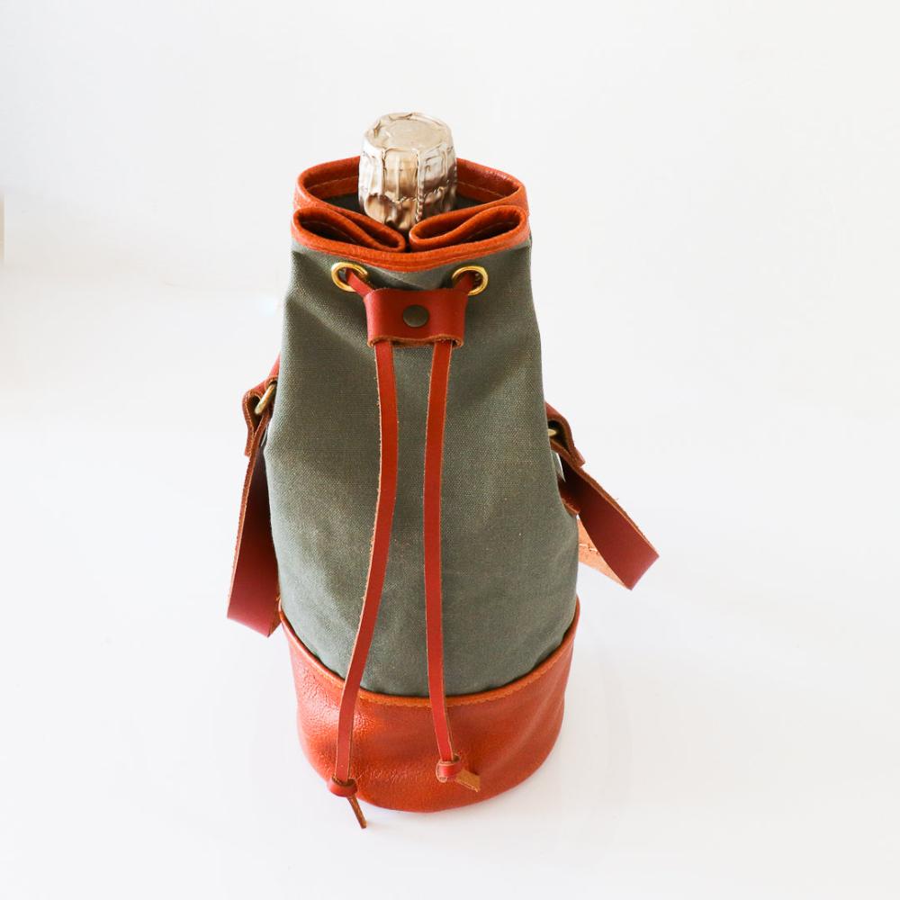 Single Bottle Wine bag - Olive Green