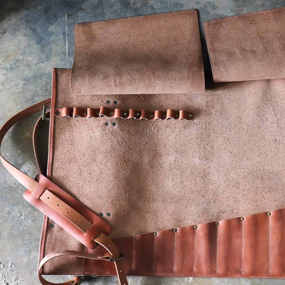 Leather knife bag - Tan