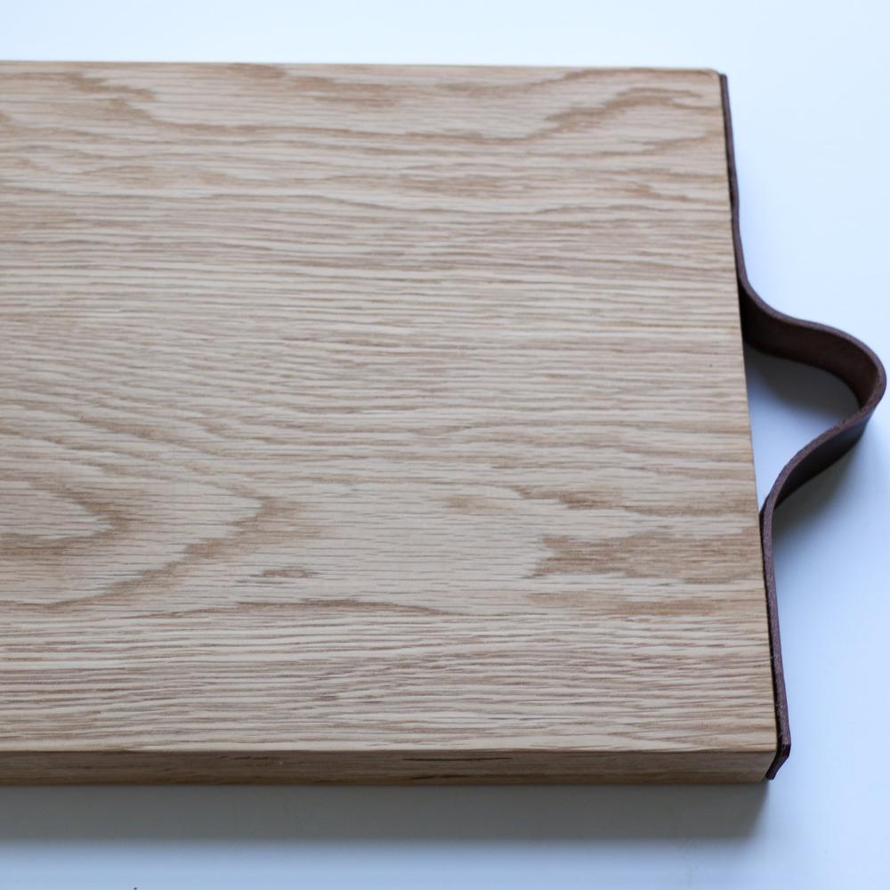 Cutting Board- Oak and Leather