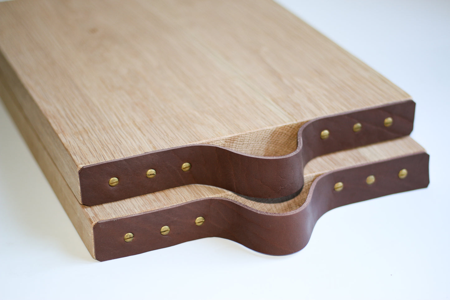 Cutting board- Oak and leather